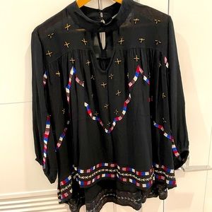 Black embellished blouse